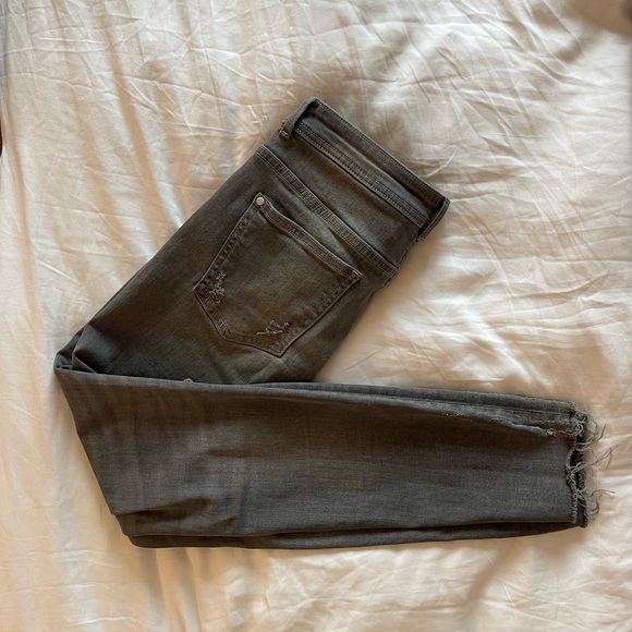 ZARA Gray Ripped Distressed Skinny Jeans - Picture 6 of 7